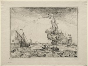 Statki pod pełnymi żaglami, 1701. autorstwa Ludolf Backhuysen