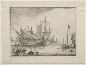 Statki w naprawie, 1701. autorstwa Ludolf Backhuysen