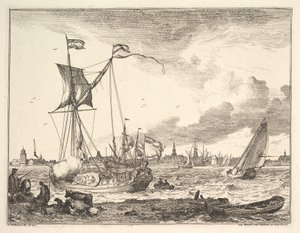 Scena portowa. autorstwa Ludolf Backhuysen I