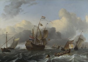 Okręt flagowy Eendracht i flota holenderskich wojowników, ok. 1930 r. 1670