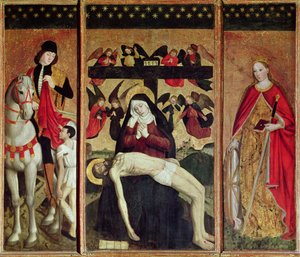 Tryptyk przedstawiający Pietę między św. Marcinem a św. Katarzyną, 1475