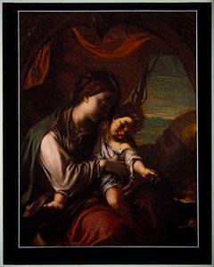 Madonna z Dzieciątkiem i św. Antonim Abbottem (panel) autorstwa Ludovico Carracci