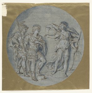 Diana rozmawia z Eneaszem i Achatesem autorstwa Ludovico Gimignani