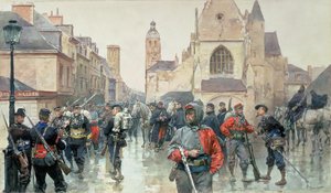 Zjazd Garibaldiniego i żołnierzy francuskich w Tours autorstwa Ludovico Marchetti