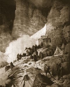 Wojna alpejska Włoch z Austrią: msza odprawiana na zboczu góry, z „The Illustrated War News”, 21 czerwca 1916 (lito)