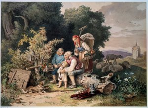 „Rodzina pasterza” (Rodzina pasterza) Akwarela Ludwiga Richtera (1803-1884) 1837 Muzeum Puszkina Moskwa