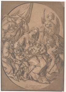 Święta Rodzina z Dzieciątkiem Św. Jan w owalu, ok.1623