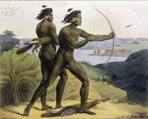 Polowanie w Zatoce San Francisco, z „Voyage Pittoresque Autour du Monde”, rytowane przez Jeana Augustina Franquelina (1798-1839) opublikowane w 1822 r.