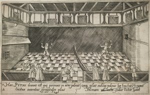Gra w prawdziwy tenis, ok. 1600 (rycina) autorstwa Ludwig Ditzinger