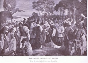 Przybycie Brunhildy do Wormacji, lata 20. autorstwa Ludwig Ferdinand Schnorr von Carolsfeld