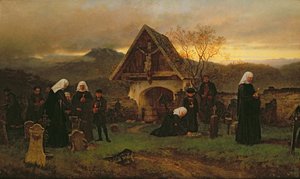 Dzień Zaduszny na Cmentarzu autorstwa Ludwig Friedrich Wilhelm Riefstahl