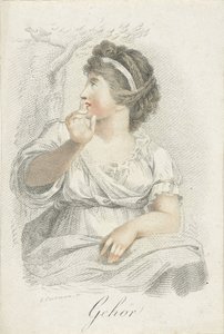 przesłuchanie Rozprawa (tytuł na przedmiocie) Pięć zmysłów reprezentowanych przez postacie kobiece (tytuł serii) Die Funf Sinne (tytuł serii) autorstwa Ludwig Gottlieb Portman