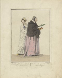 Matka i córka w drodze do kościoła żona i córka obywatela; chodzenie do kościoła / Une Femme burżuazja & sa Fille, allant à l
