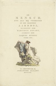Kobieta przy kamieniu Strona tytułowa dla: M. Stuart, Człowiek jak się pojawia na znanym świecie, 1803 autorstwa Ludwig Gottlieb Portman