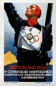 Plakat IV Igrzysk Olimpijskich w Garmisch-Partenkirchen autorstwa Ludwig Hohlwein