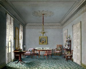 Salon Wnętrze Pałacu w Stuttgarcie Wirtembergia (wc na papierze)