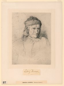 Mężczyzna w futrzanej czapce autorstwa Ludwig Knaus