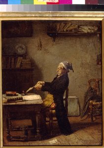 Naukowiec przy pracy Knausa Ludwiga (1829-1910). Olej na drewnie. Państwowe Muzeum Sztuk Pięknych im. A. Puszkina, Moskwa autorstwa Ludwig Knaus