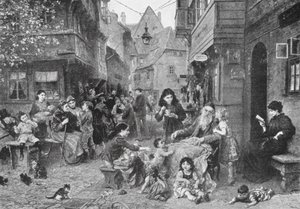 Getto (litografia) autorstwa Ludwig Knaus