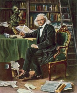 Theodor Mommsen, niemiecki badacz klasyczny, historyk i pisarz (kolorowa litografia) autorstwa Ludwig Knaus