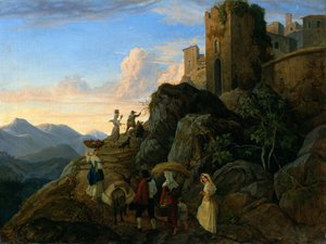 Civitella (wieczór) autorstwa Ludwig Richter