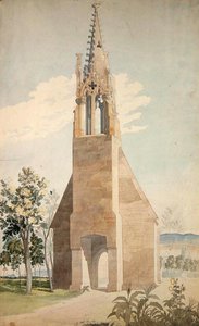 Kaplica gotycka pod Witzenhausen (akwarela na ołówku na papierze) autorstwa Ludwig Sigismund Ruhl