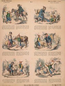 Hans w Lucku (po braciach Grimm), nr 213 z Muenchener Bilderbogen wyd. Braun & Schneider, Monachium, 1880 autorstwa Ludwig Voltz