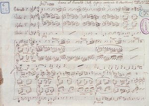Strona z nutami do Symfonii nr 6 F-dur op. 68 Ludwiga van Beethovena