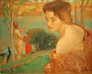 Dziewczyna na plaży autorstwa Ludwig von Hofmann