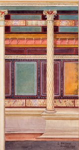 Fresk w stylu architektonicznym w cubiculum, Dom Srebrnego Wesela, Pompeje, 1897