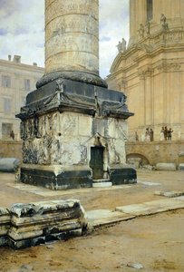 Kolumna Trajana w Rzymie – Luigi Bazzani (1836-1927). Olej na płótnie 70,5x103 cm.