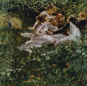 Alegoria wiosny, Luigi Conconi (1852-1917), olej na płótnie, 77x77 cm