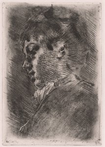Portret młodej kobiety w profilu
