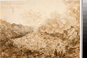 Krater Wezuwiusza w Neapolu (Akwarela autorstwa Luigi Garibbo
