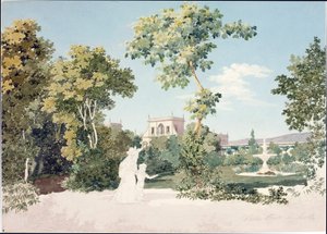 Widok na Villa Corsi w Sesto Fiorentino koło Florencji (akwarela, ok.1825) autorstwa Luigi Garibbo