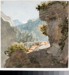 Widok na szlak górski (Akwarela, ok. 1820) autorstwa Luigi Garibbo