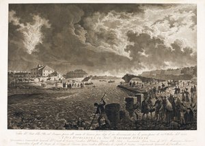 Widok na most Pila w Genui po zalaniu potoku Bisagno 26.10.1822 r. (Akwaforta, ok.1822)
