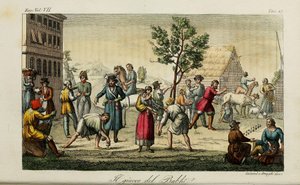 Kostki. Ilustracja ze starożytnych i współczesnych zwyczajów lub historii rządu autorstwa Giulio Ferrario, 1831