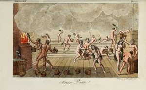 Łaźnia rosyjska. Ilustracja ze starożytnych i współczesnych zwyczajów lub historii rządu… autorstwa Giulio Ferrario, 1831