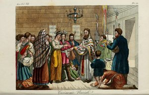 Zaręczyny. Ilustracja ze starożytnych i współczesnych zwyczajów lub historii rządu… autorstwa Giulio Ferrario, 1831