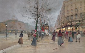Wieczór w Dzielnicy Operowej Grands Boulevards, początek XX wieku ]