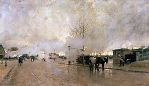 Dym na torze Paris Circuit Line, 1885.