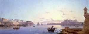 Grand Harbour, Valletta (deska) autorstwa Luigi Maria Galea