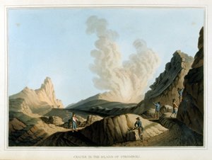 Cratere du Stromboli - w „Widokach w dominiach osmańskich, w Europie, Azji i niektórych wyspach Morza Śródziemnego””, Luigi Mayer, Londyn autorstwa Luigi Mayer