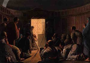 Wejście do Kaplicy Grobu Świętego, z „Widoków Palestyny”, tom II, wyd. R. Bowyer Historic Gallery, Londyn autorstwa Luigi Mayer