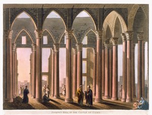 Sala Józefa na zamku w Kairze, tablica 31 z „Widoków w Egipcie”, rycina autorstwa pubu Thomasa Miltona (1743-1827). Robert Bowyer (1758-1834) 1802 (akwinta)