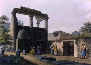 Meczet w Latachii, ilustracja 1, w Syrii, z „Widoków w dominiach osmańskich” autorstwa Luigi Mayer