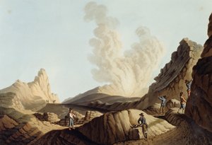 Wyspa Stromboli, krater autorstwa Luigi Mayer