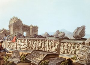 Ruiny Efezu w Turcji, ilustracja Luigi Mayer autorstwa Luigi Mayer