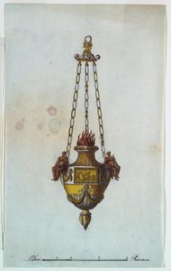 Rysunek, lampa ołtarzowa, 1800-1825